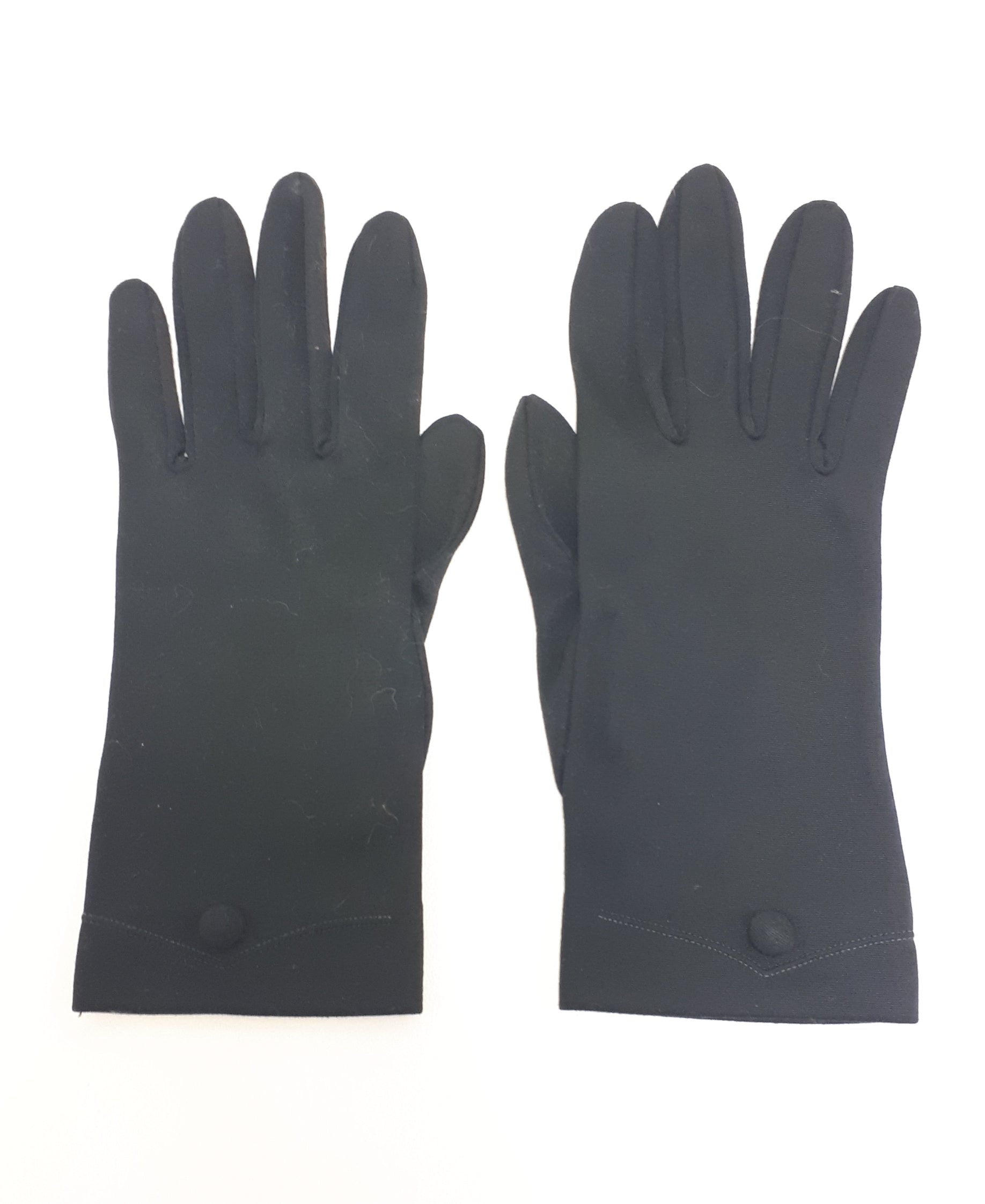 Pair Of Black Vintage Gloves With Button Detail on Wrist