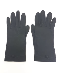 Pair Of Black Vintage Gloves With Button Detail on Wrist