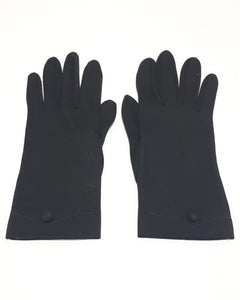Pair Of Black Vintage Gloves With Button Detail on Wrist