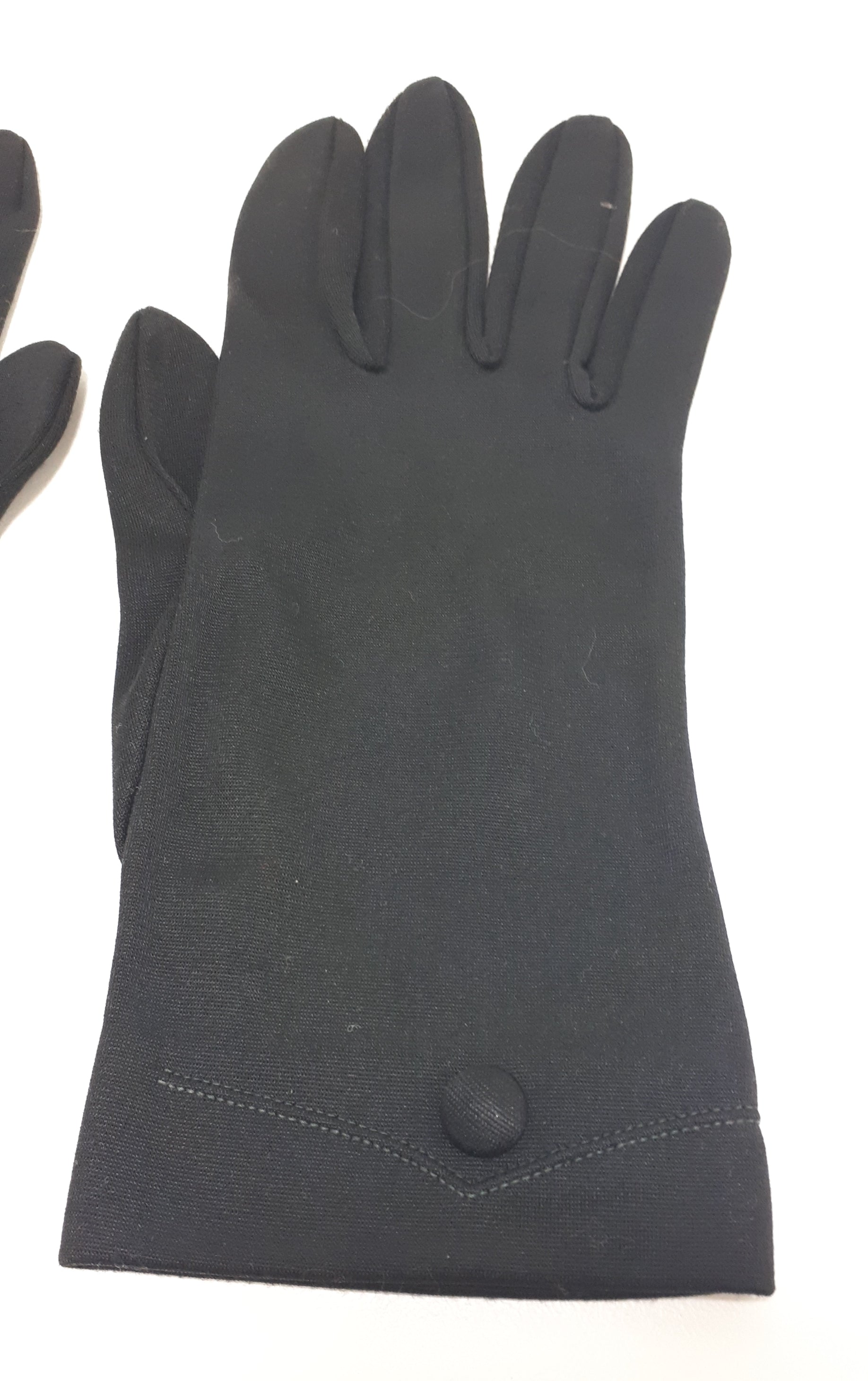 Pair Of Black Vintage Gloves With Button Detail on Wrist