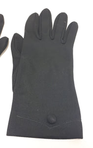 Pair Of Black Vintage Gloves With Button Detail on Wrist