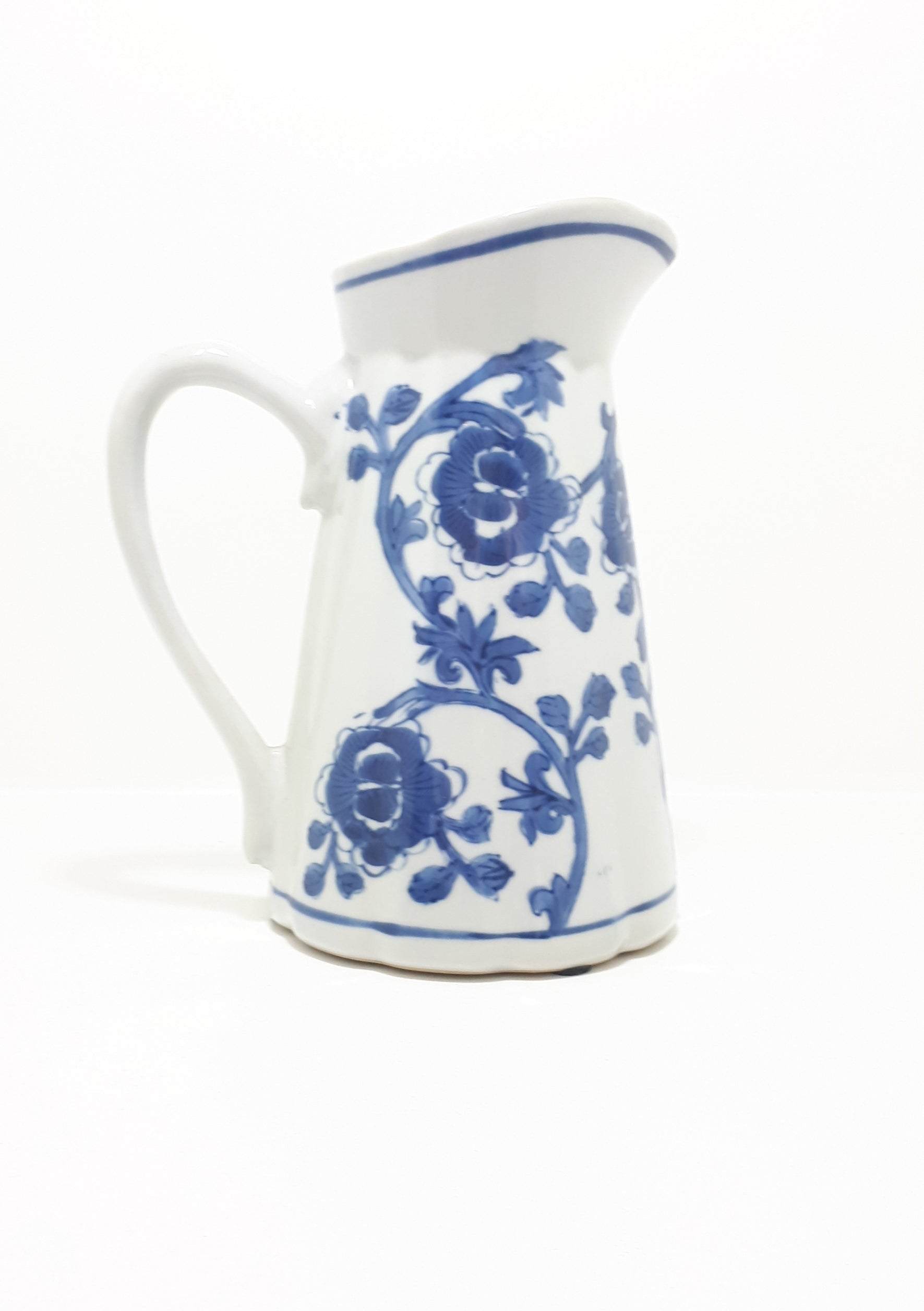 Contemporary & Decorative Blue & White Porcelain Floral Display Jug