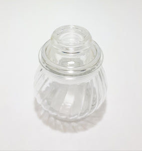 Small Clear Glass Storage Jar With Airtight Lid