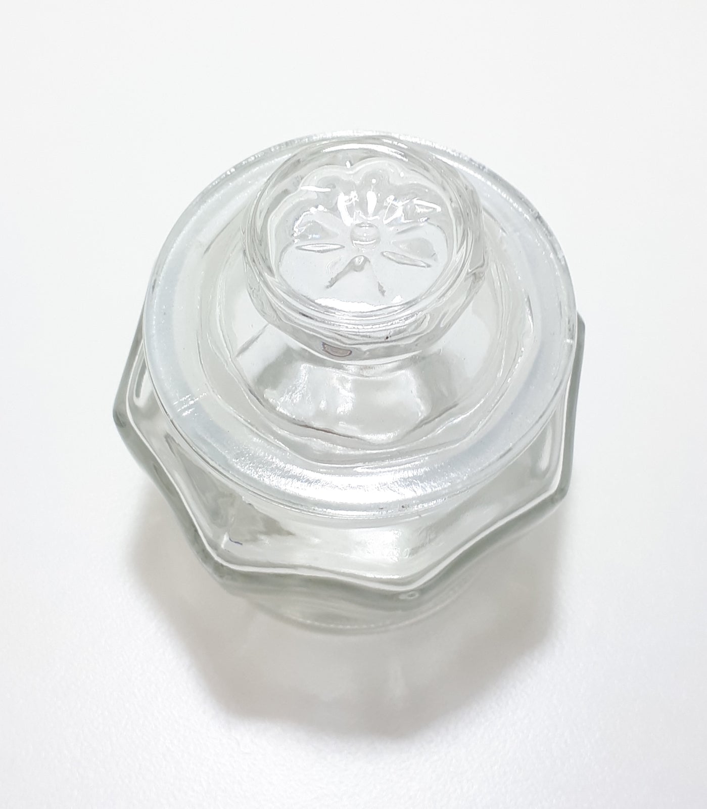 Small Clear Glass Storage Jar With Airtight Lid