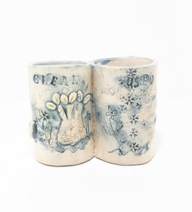 Adorable Handmade Pottery Tea Spoon Holder – Clean & Used