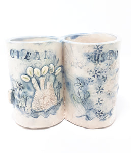 Adorable Handmade Pottery Tea Spoon Holder – Clean & Used
