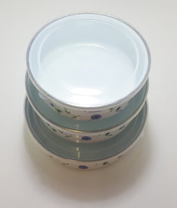 Contemporary Enamel Storage Bowl Set With Plastic Lids