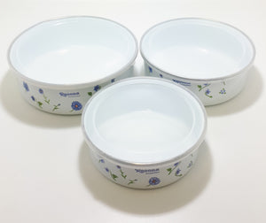 Contemporary Enamel Storage Bowl Set With Plastic Lids