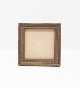 Vintage Small Square Wood Standing Photo Frame
