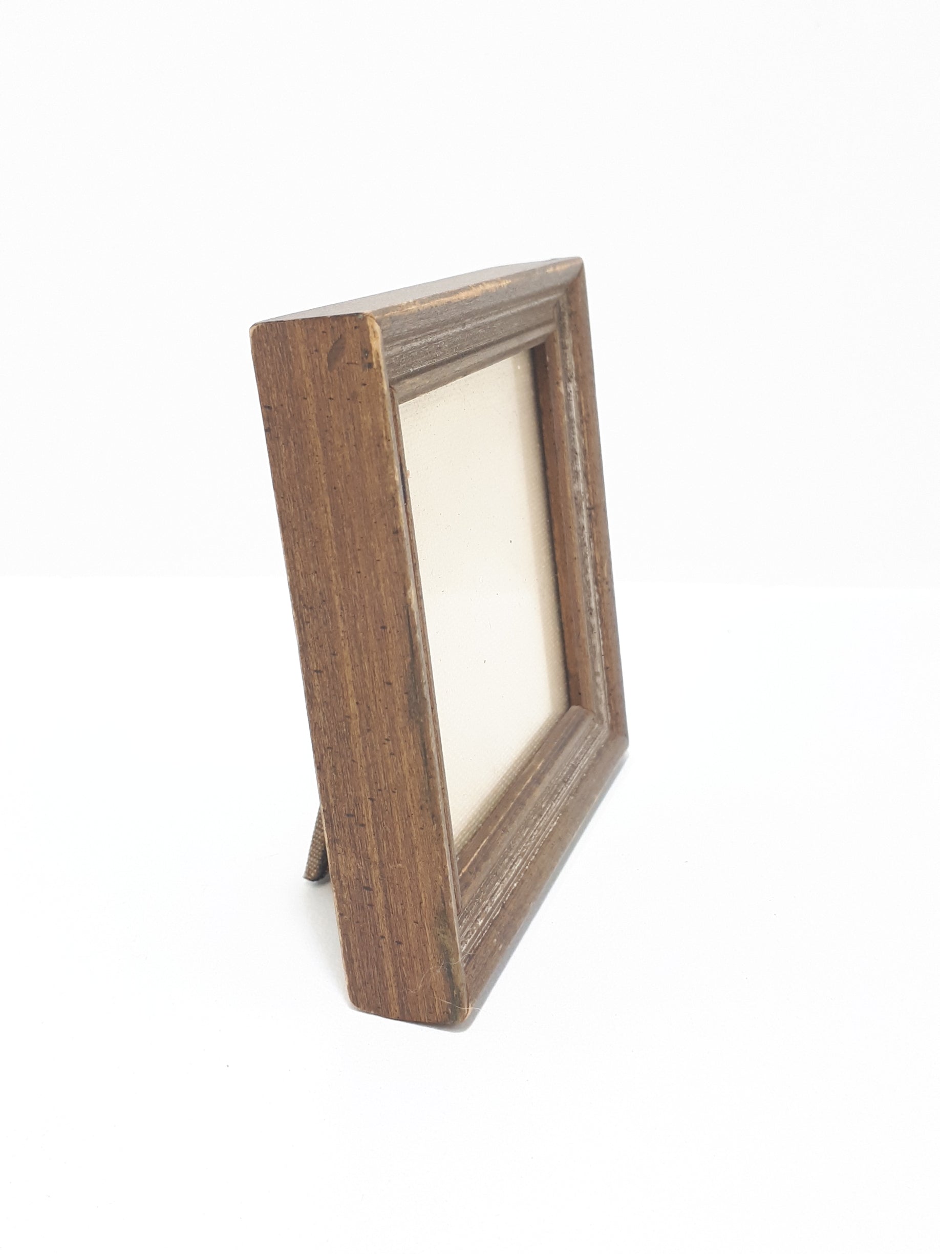 Vintage Small Square Wood Standing Photo Frame
