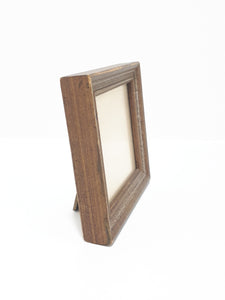 Vintage Small Square Wood Standing Photo Frame
