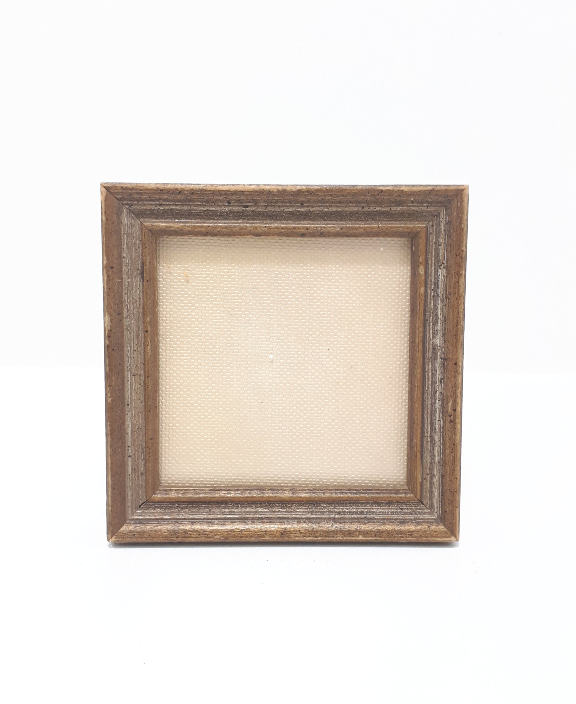 Vintage Small Square Wood Standing Photo Frame