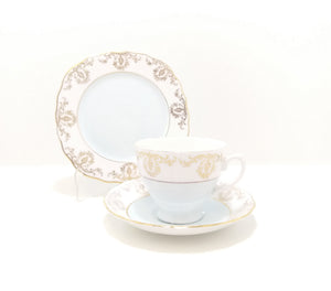 Vintage (1960’s) Pastel Blue, White & Gold Royal Vale Tea Trio – Pattern No. 7355