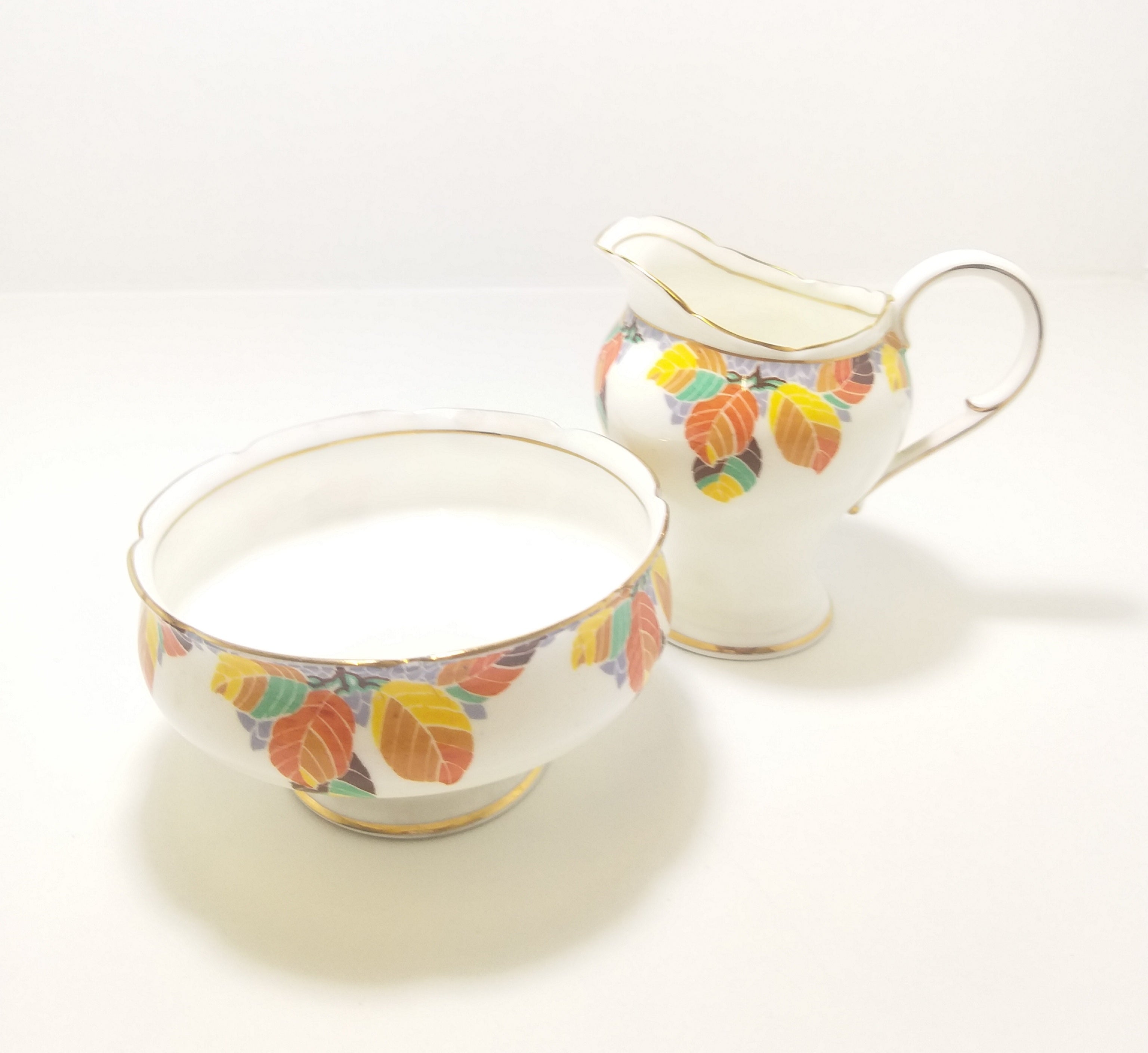 Exquisite Vintage Paragon China Creamer & Open Sugar Bowl – Pattern No. X3167 (Untraceable)