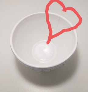 White Country House Bowl With Embossed Flower & Chicken Detail
