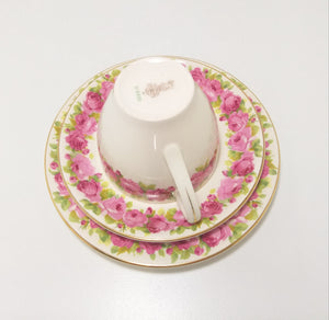Vintage 1940’s Royal Doulton Fine Porcelain Tea Trio – Raby Rose Pattern D5533