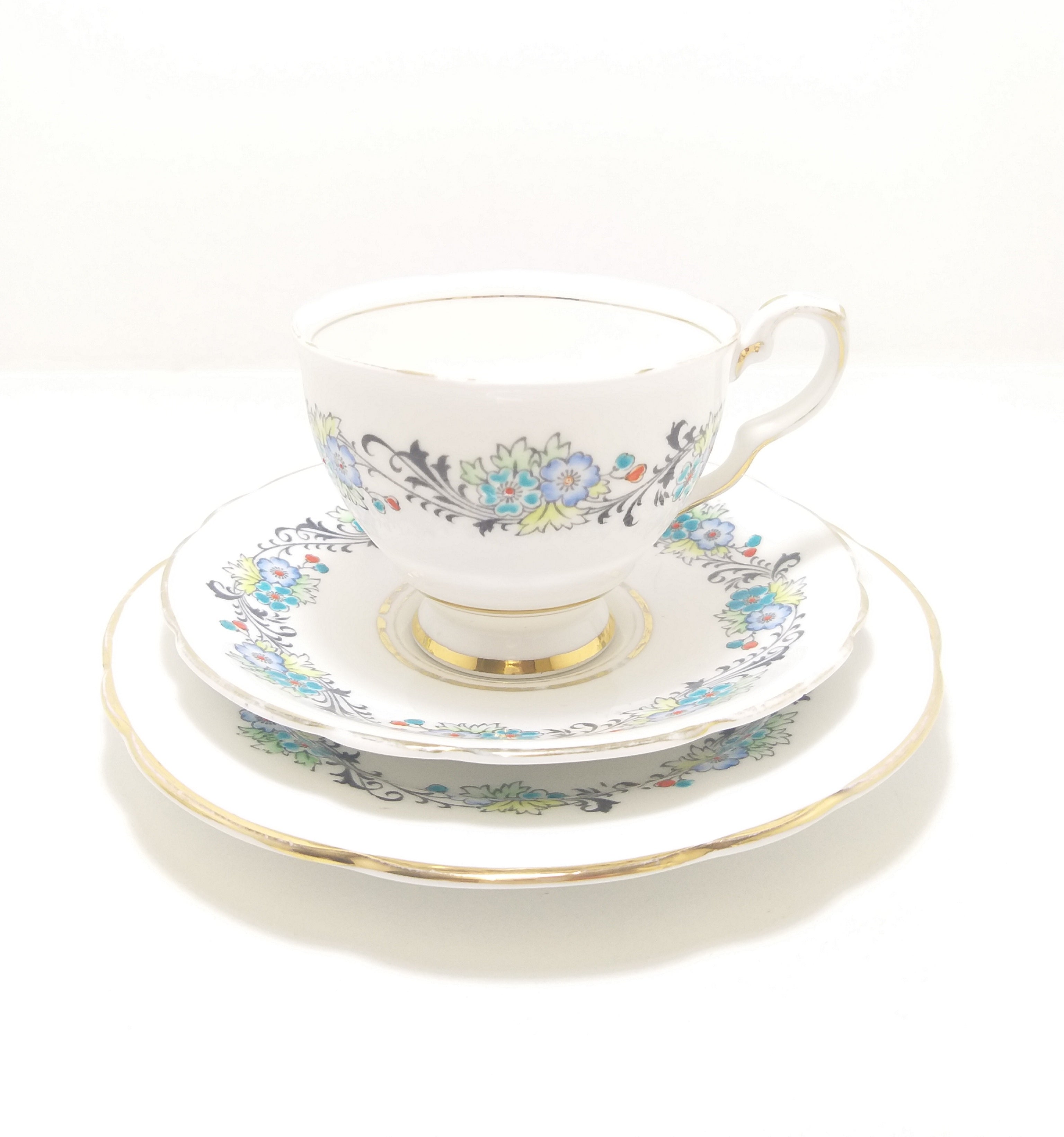 1950’s Vintage 15 Piece Royal Stafford Bone China Tea Set – April Pattern