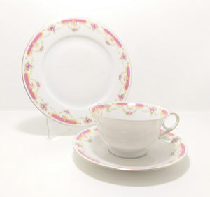 Rare Antique 1918+ MZ Altrohlau CM-R Czechoslovakian Fine Porcelain Tea Trio – Cup, Saucer & Tea Plate