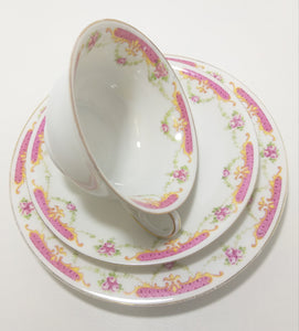 Rare Antique 1918+ MZ Altrohlau CM-R Czechoslovakian Fine Porcelain Tea Trio – Cup, Saucer & Tea Plate