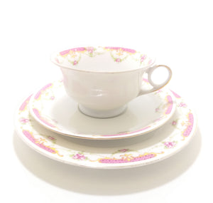 Rare Antique 1918+ MZ Altrohlau CM-R Czechoslovakian Fine Porcelain Tea Trio – Cup, Saucer & Tea Plate