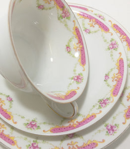 Rare Antique 1918+ MZ Altrohlau CM-R Czechoslovakian Fine Porcelain Tea Trio – Cup, Saucer & Tea Plate