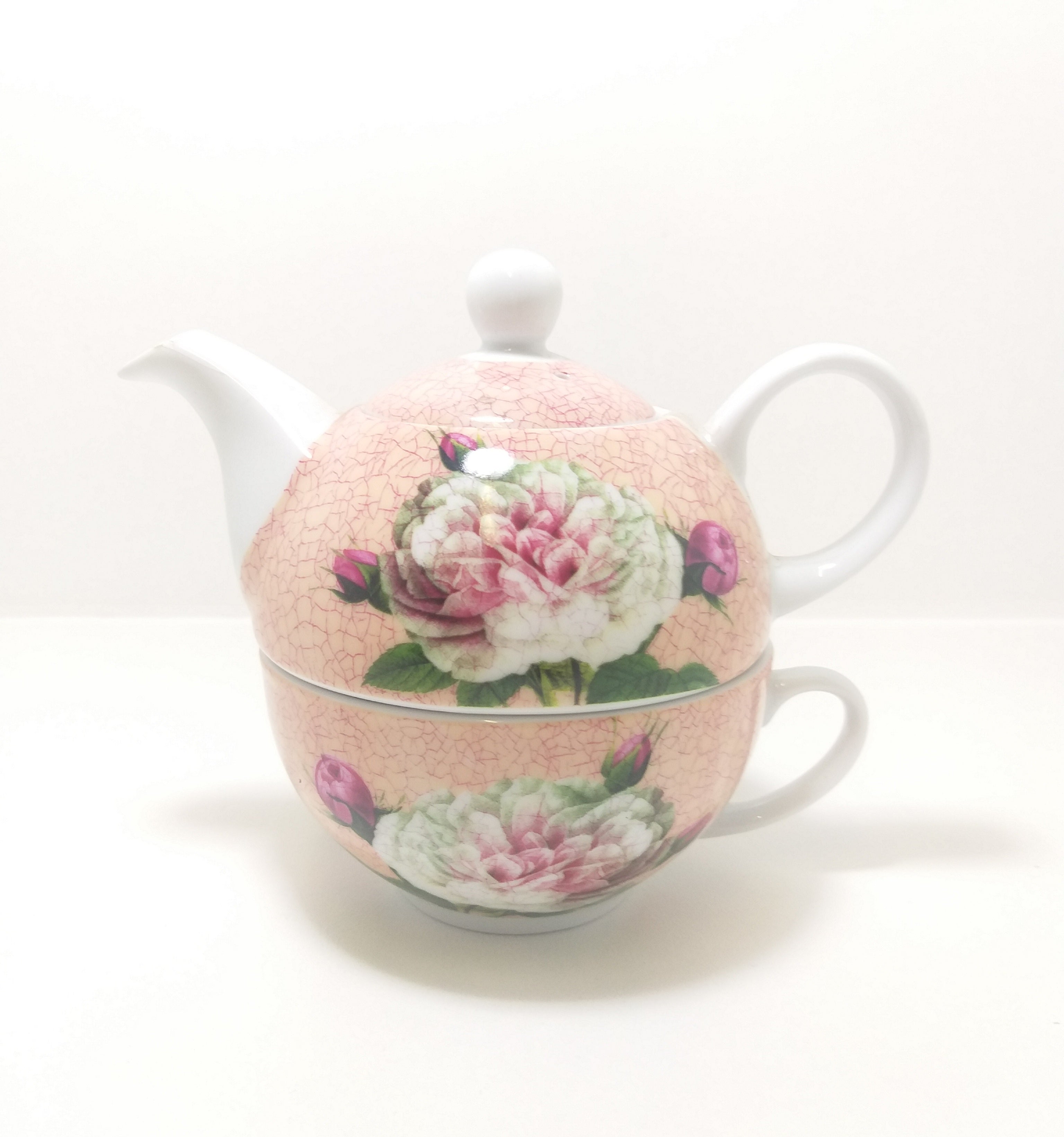 Contemporary Porcelain Tea-For-One Combo – Tea Pot & Tea Cup