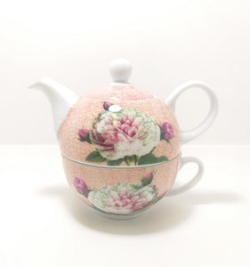 Contemporary Porcelain Tea-For-One Combo – Tea Pot & Tea Cup
