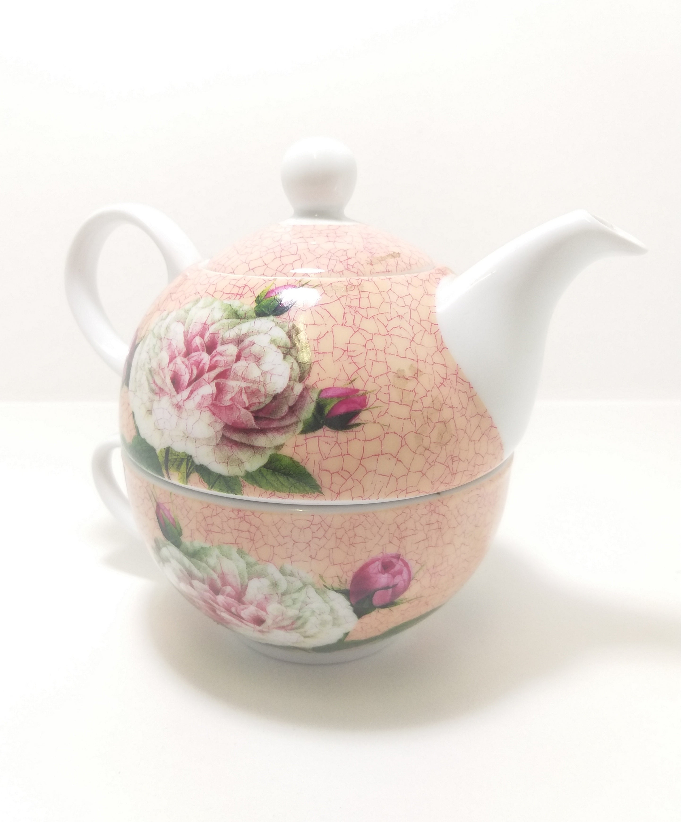 Contemporary Porcelain Tea-For-One Combo – Tea Pot & Tea Cup