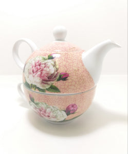 Contemporary Porcelain Tea-For-One Combo – Tea Pot & Tea Cup