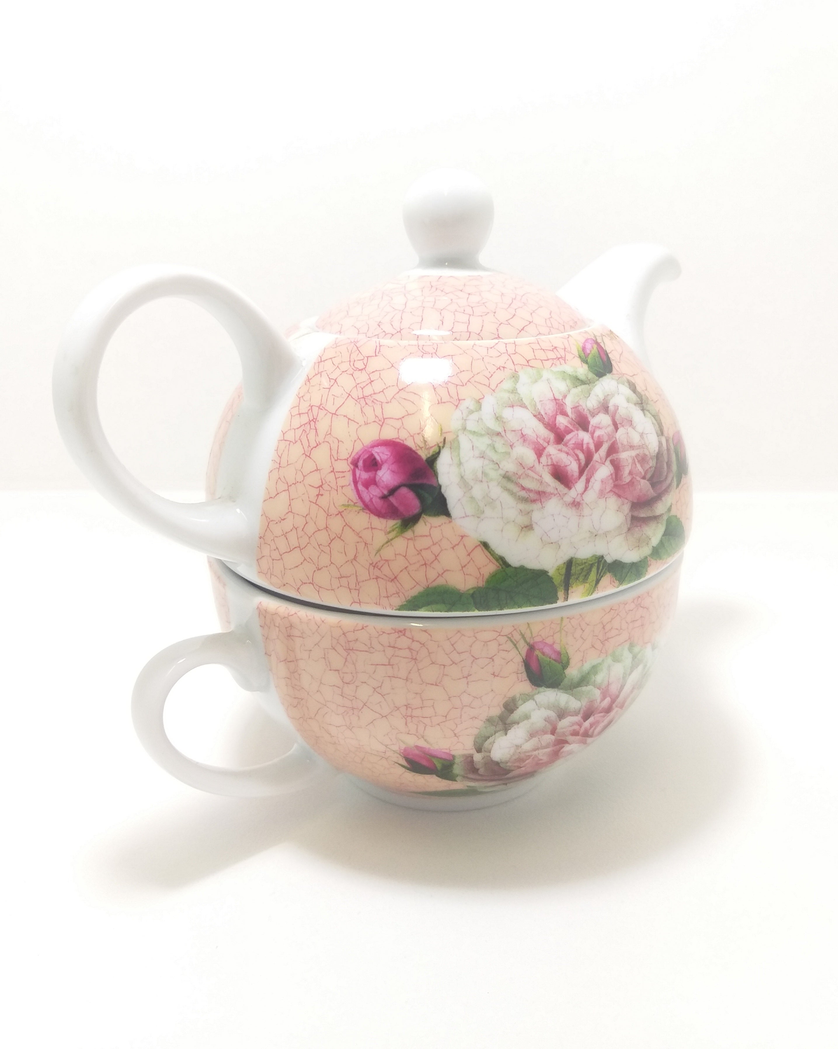 Contemporary Porcelain Tea-For-One Combo – Tea Pot & Tea Cup