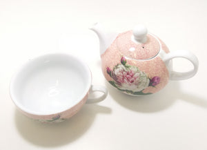 Contemporary Porcelain Tea-For-One Combo – Tea Pot & Tea Cup