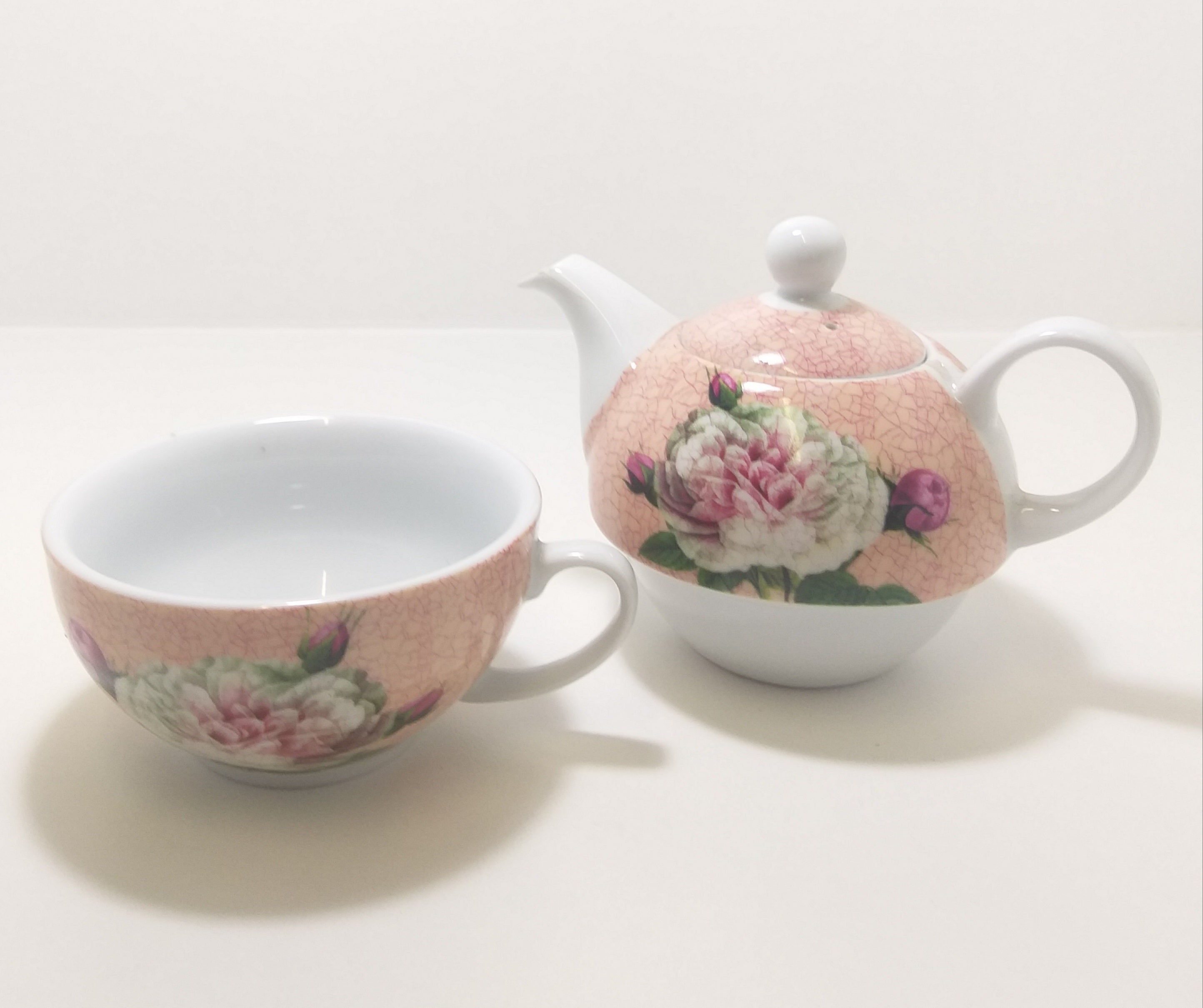 Contemporary Porcelain Tea-For-One Combo – Tea Pot & Tea Cup