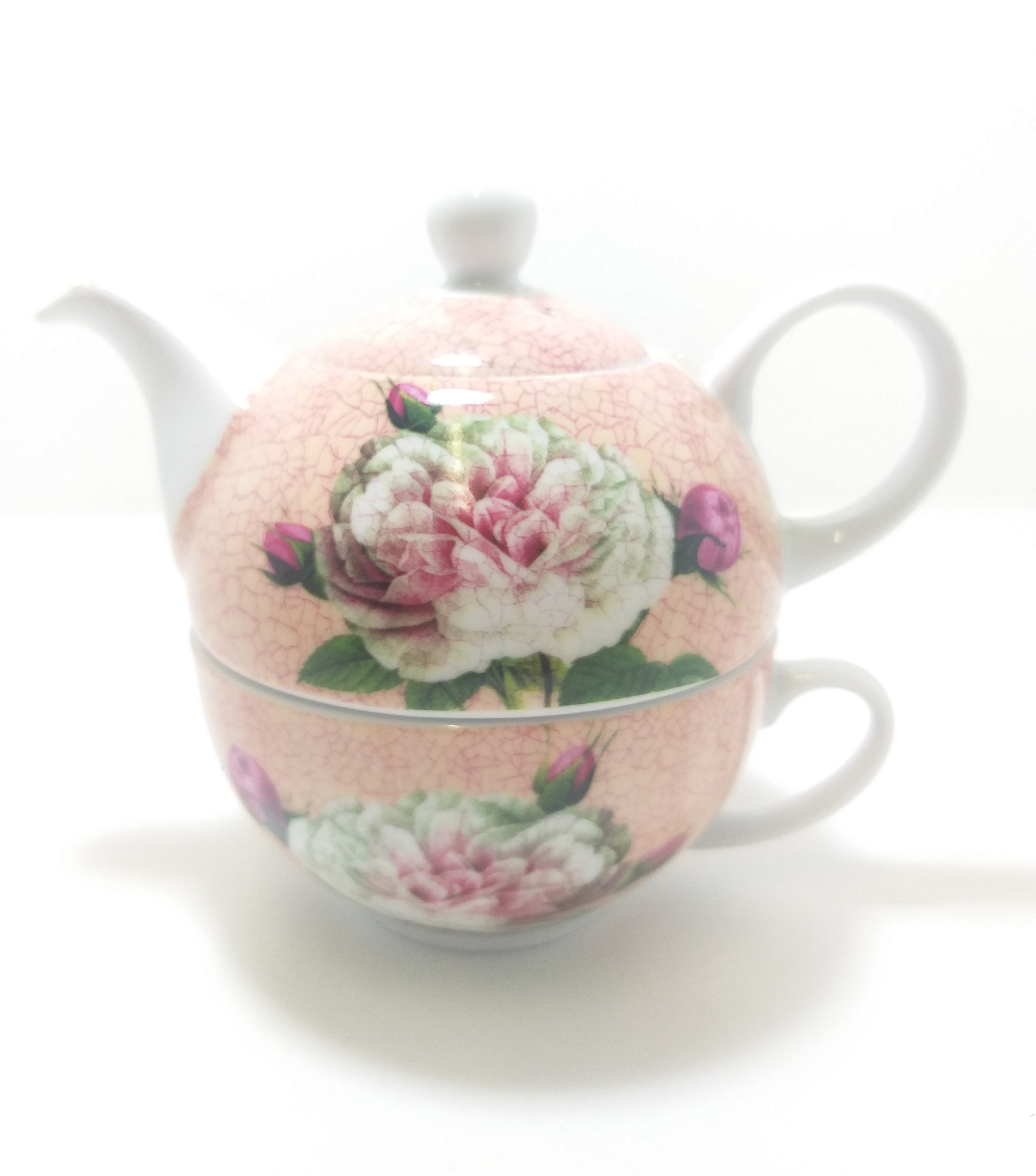 Contemporary Porcelain Tea-For-One Combo – Tea Pot & Tea Cup