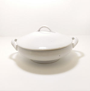 Antique Standard White & Glazed Porcelain Soup / Vegetable Tureen