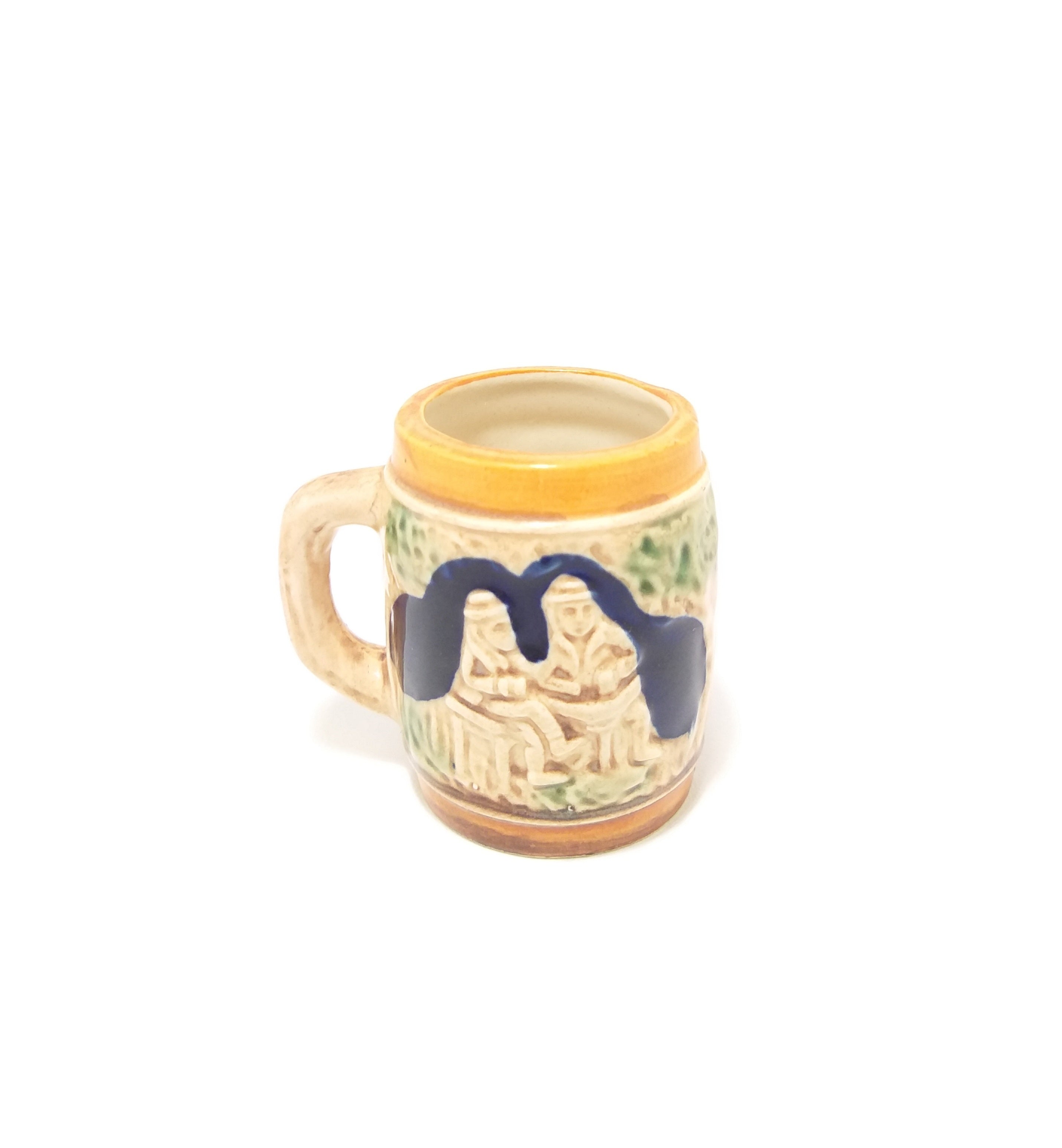 Collectable Small Vintage Ceramic Beer Stein – Folk Art