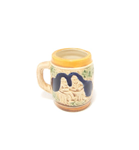 Collectable Small Vintage Ceramic Beer Stein – Folk Art