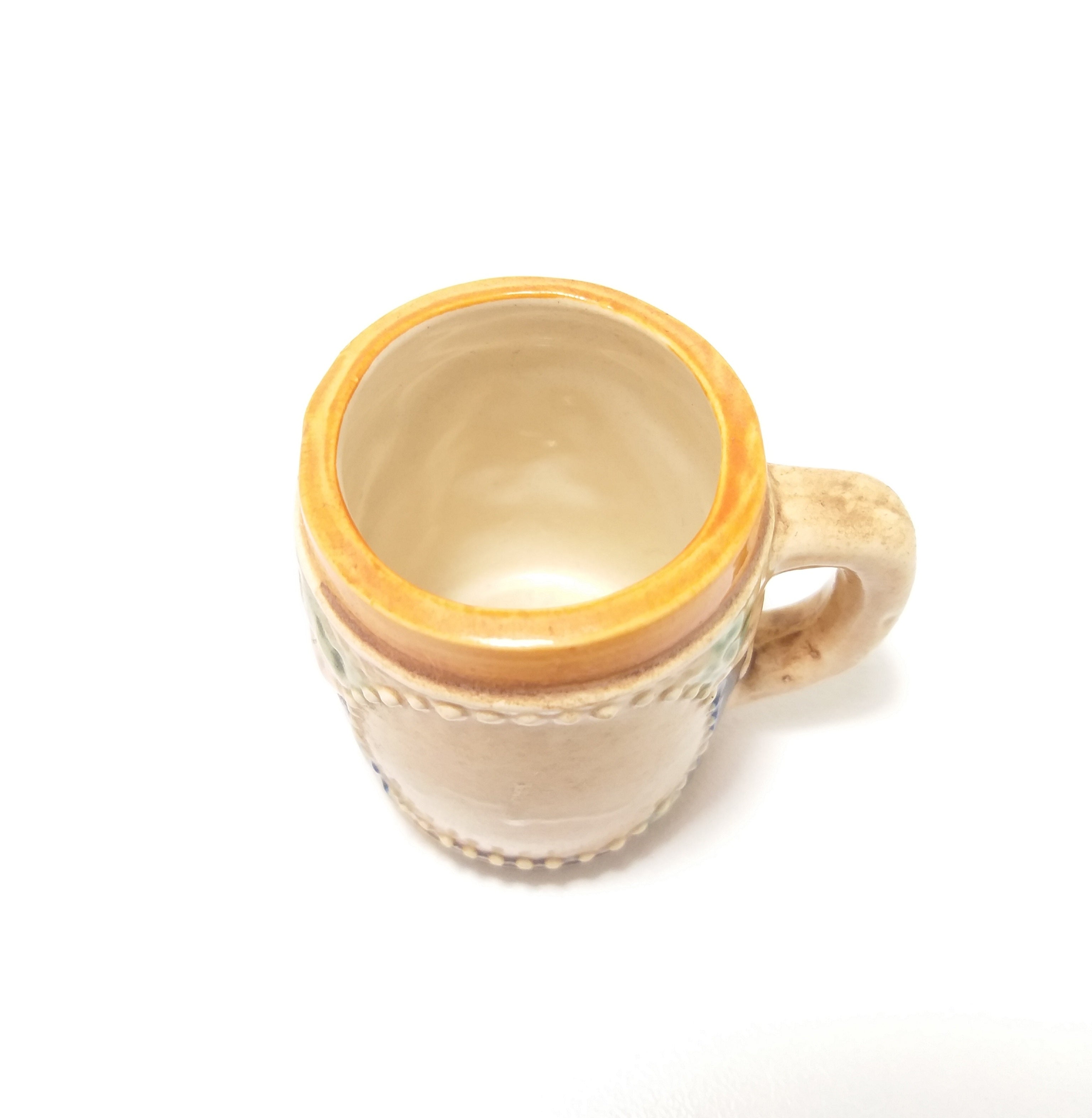 Collectable Small Vintage Ceramic Beer Stein – Folk Art