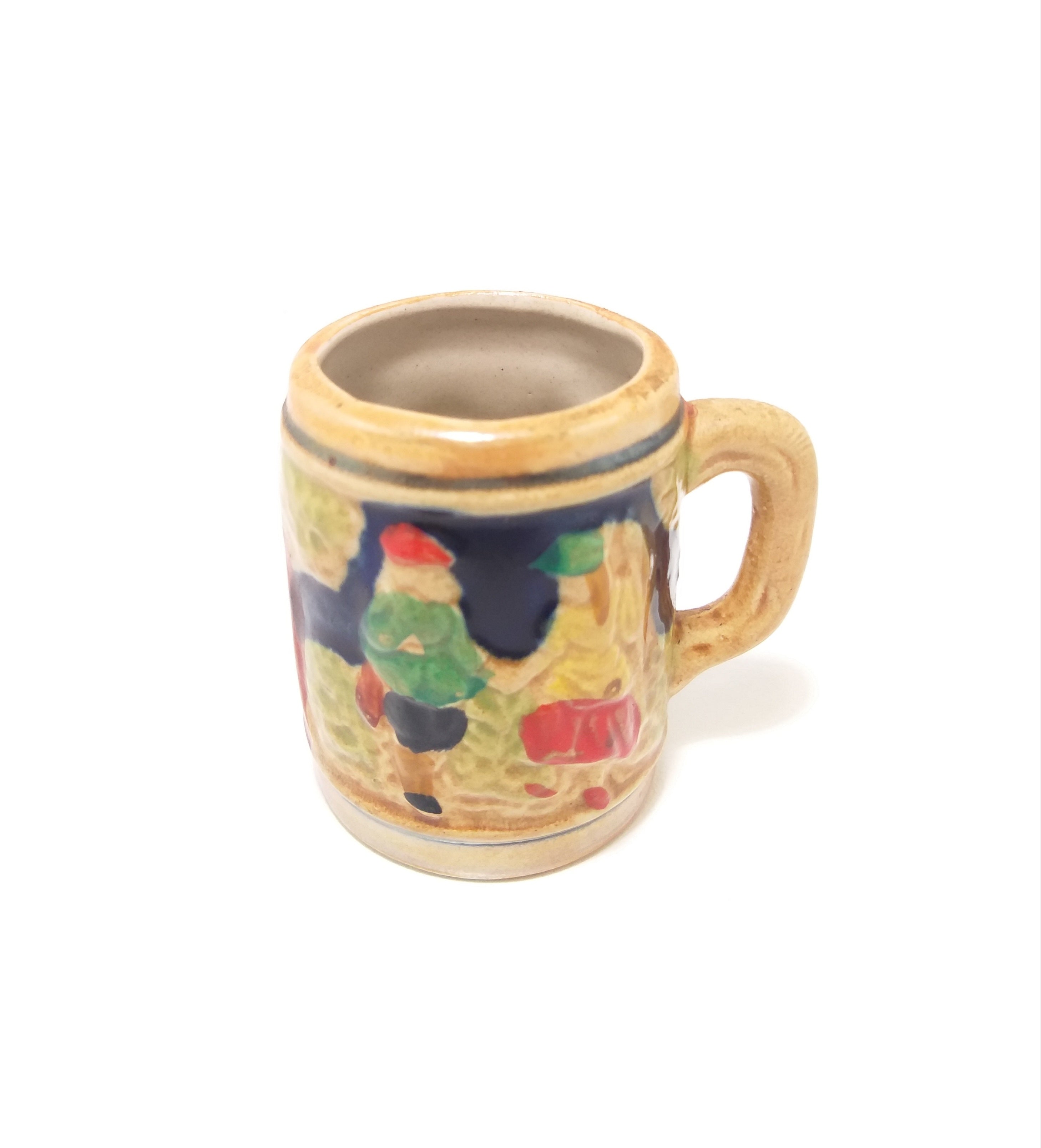 Collectable Small Vintage Ceramic Beer Stein – Folk Art