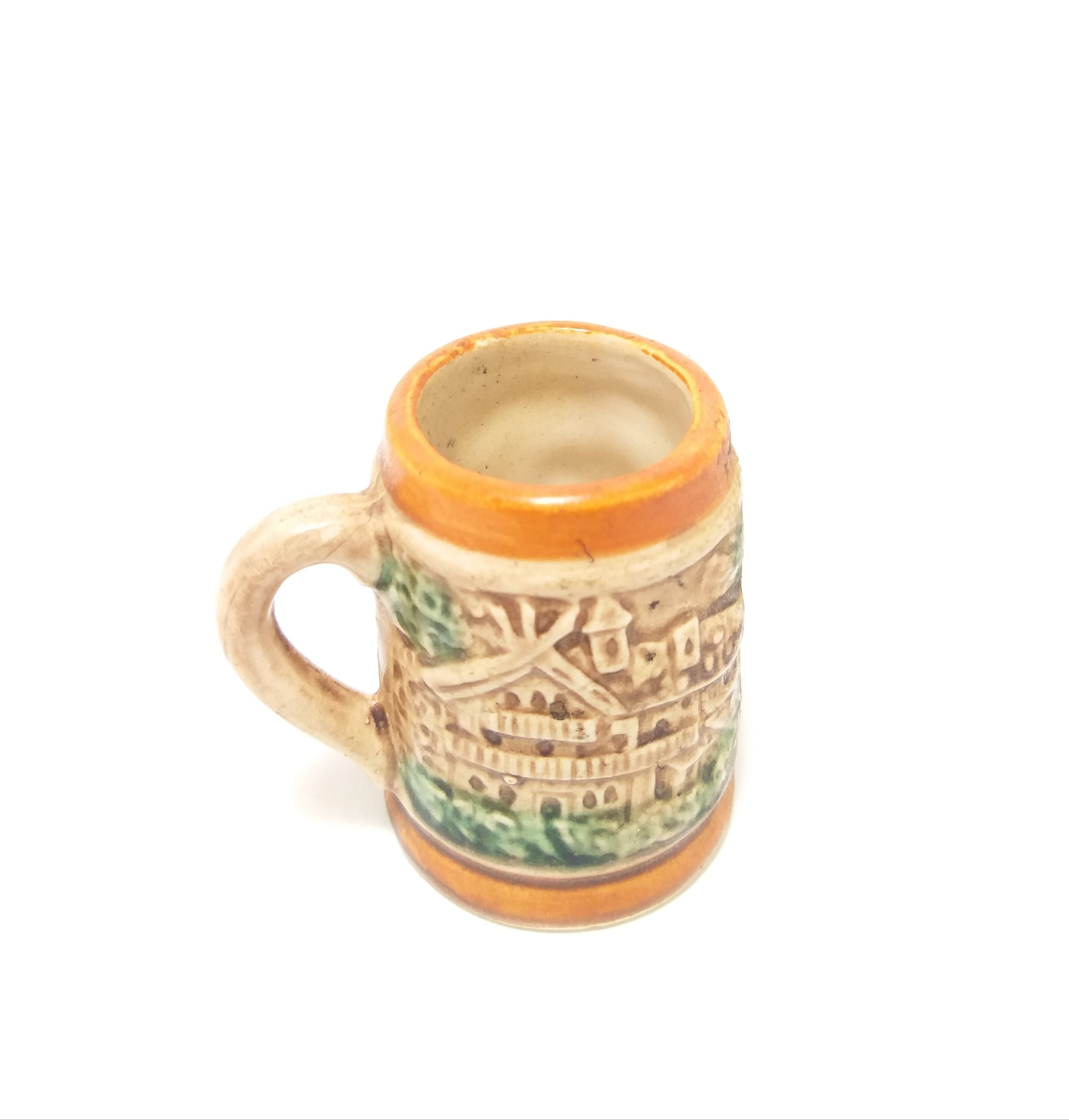 Collectable Tiny Vintage Ceramic Beer Stein – Folk Art