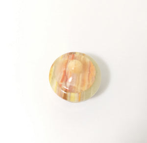 Tiny Vintage Polished Alabaster Lidded Ring Box
