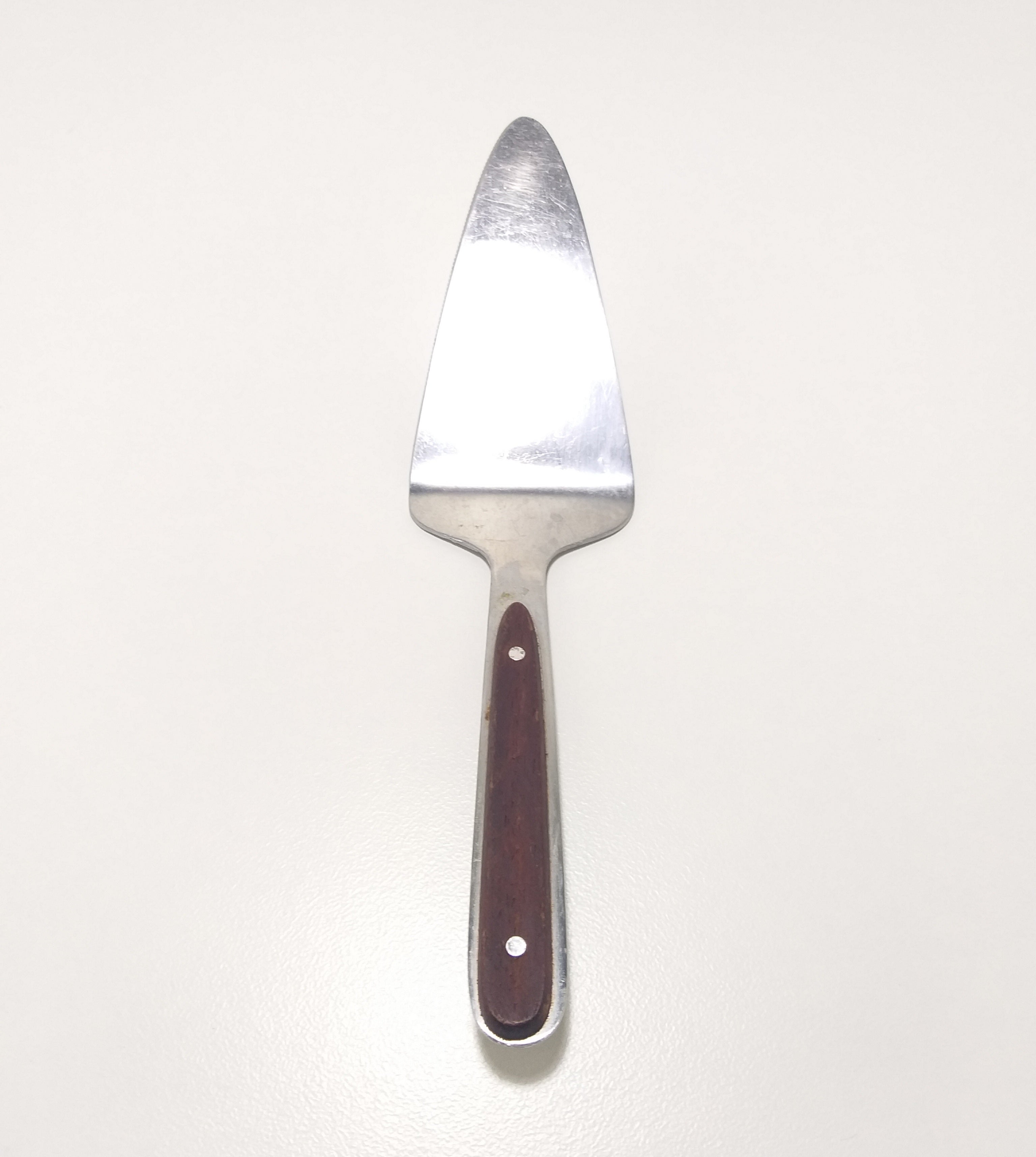 Vintage Stainless Steel Cake Lifter With Wood Handle Insert