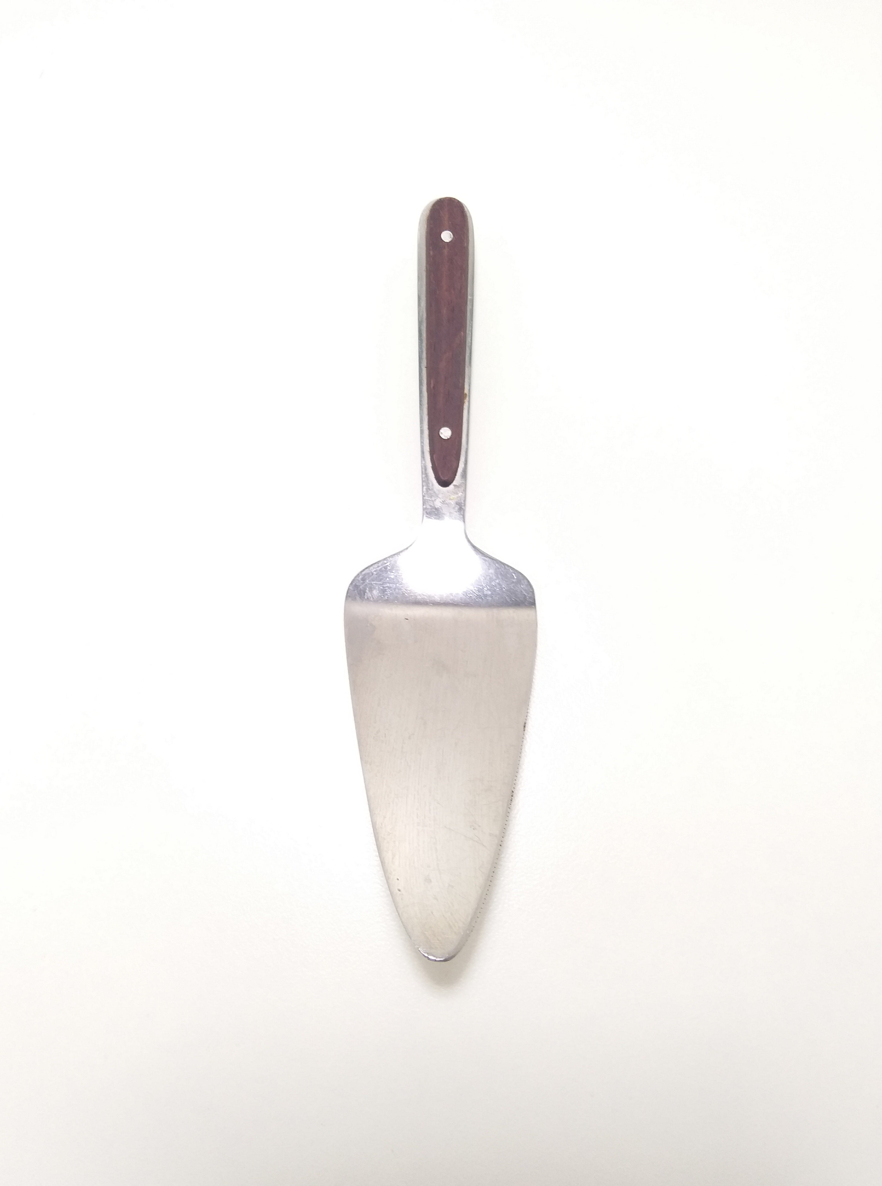 Vintage Stainless Steel Cake Lifter With Wood Handle Insert