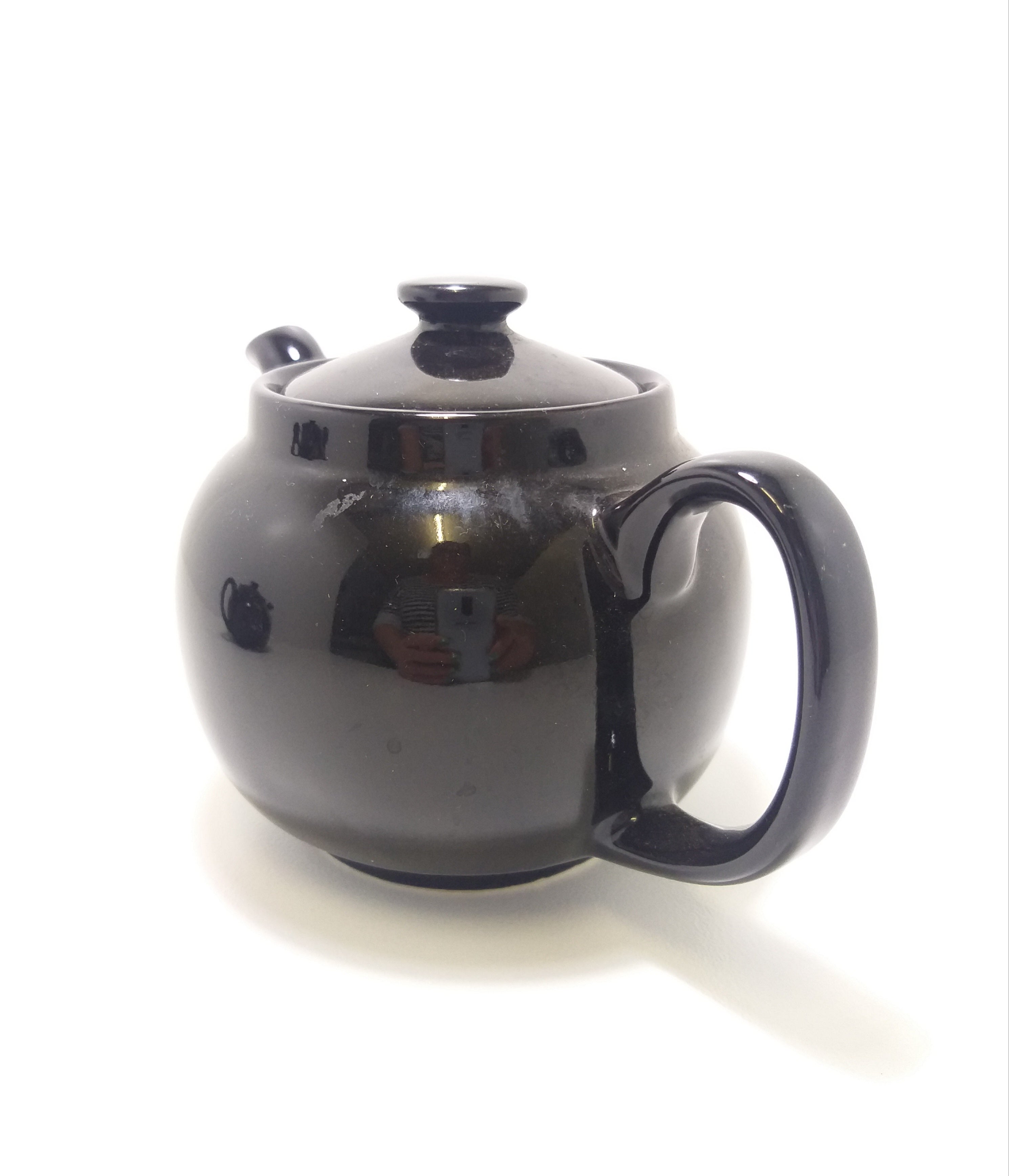 Glossy Black Tea-For-Two Tea Pot