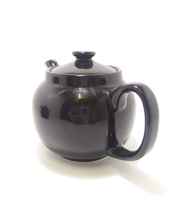 Glossy Black Tea-For-Two Tea Pot