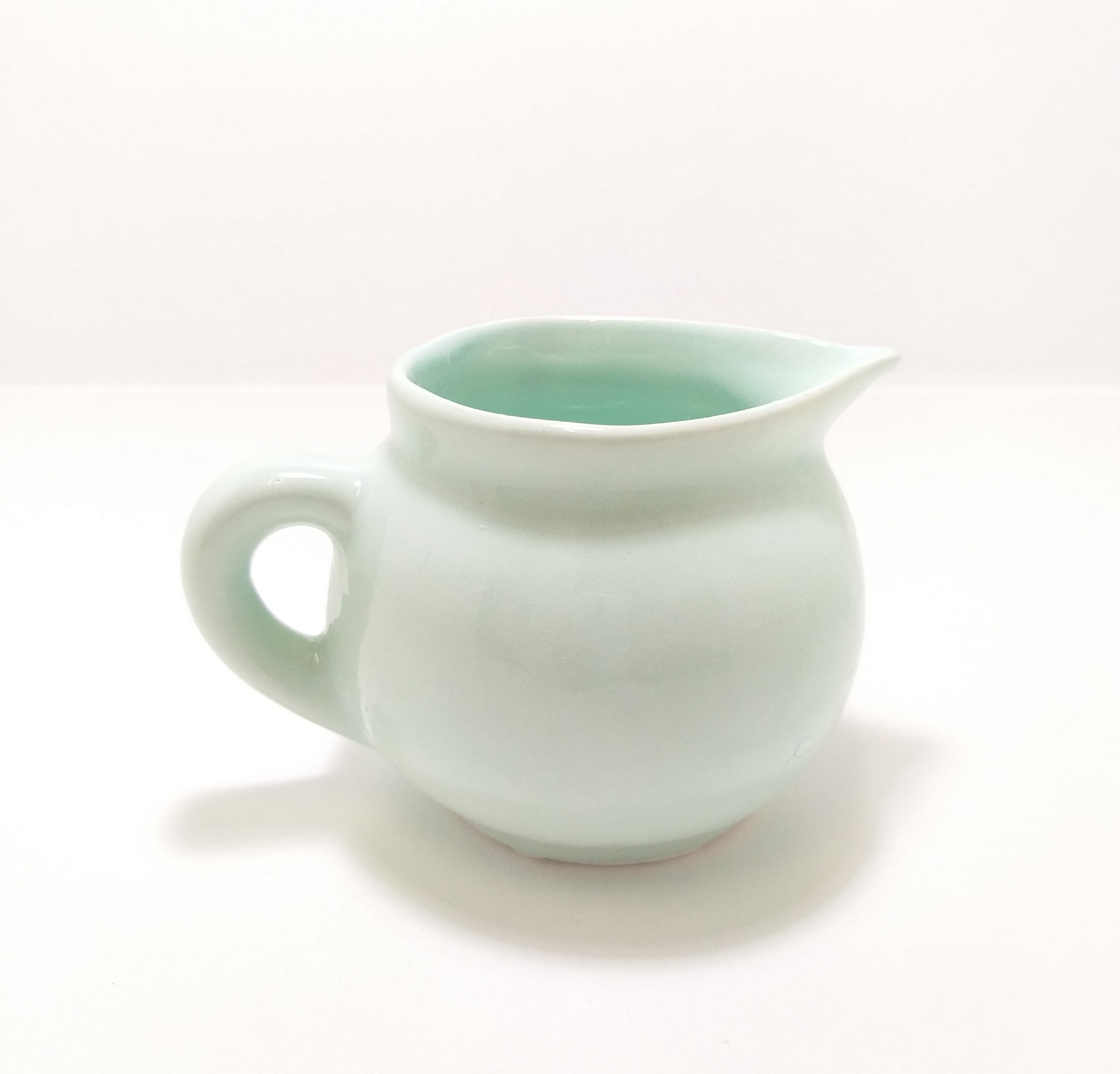 Powder Blue Ceramic Creamer / Milk Jug With Gloss Glaze
