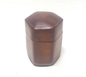 Vintage Genuine Leather Clad Ring Box