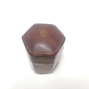 Vintage Genuine Leather Clad Ring Box