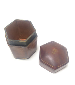 Vintage Genuine Leather Clad Ring Box