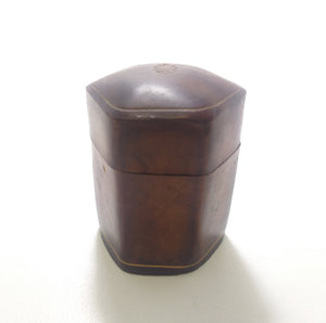 Vintage Genuine Leather Clad Ring Box