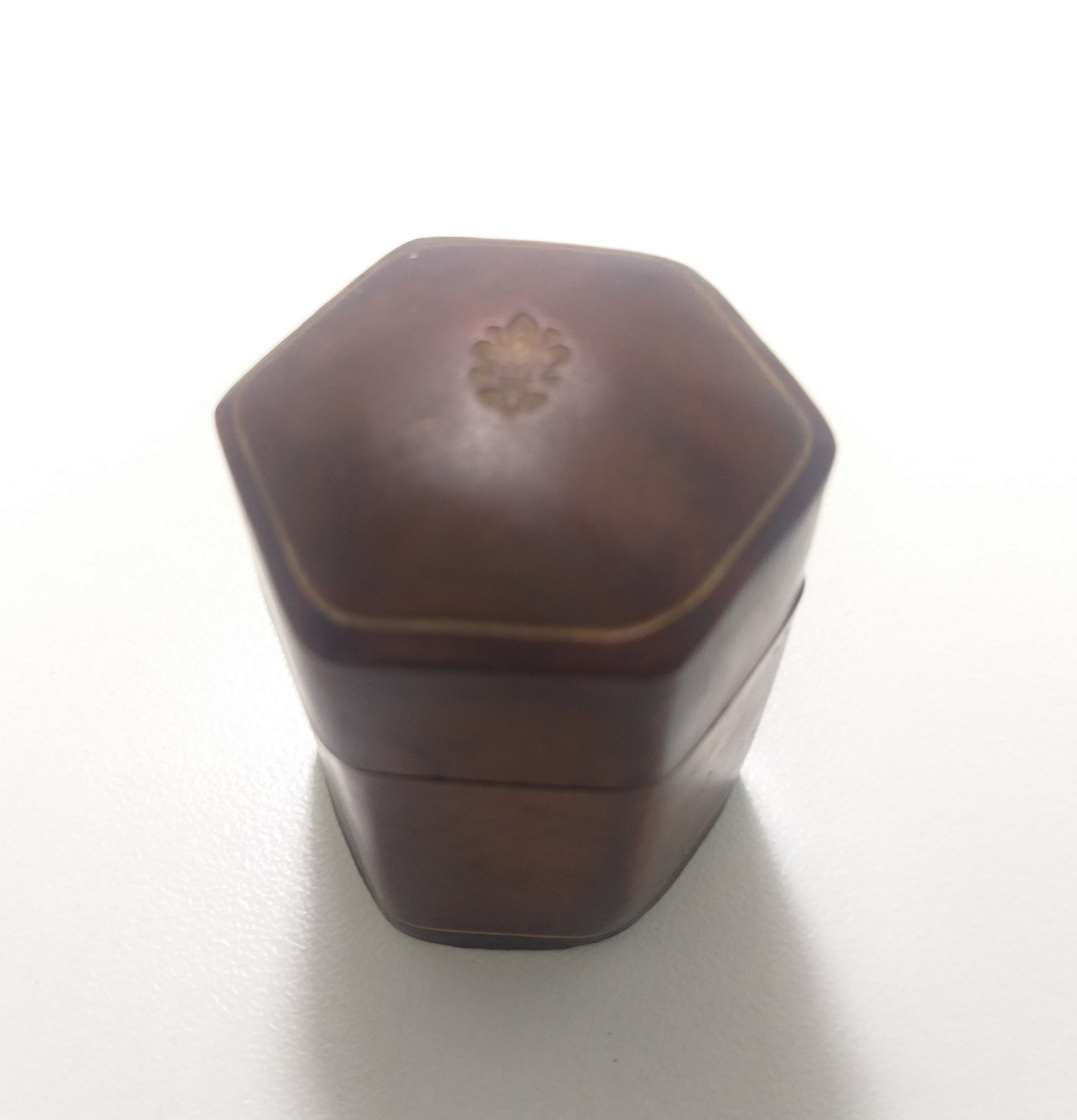 Vintage Genuine Leather Clad Ring Box